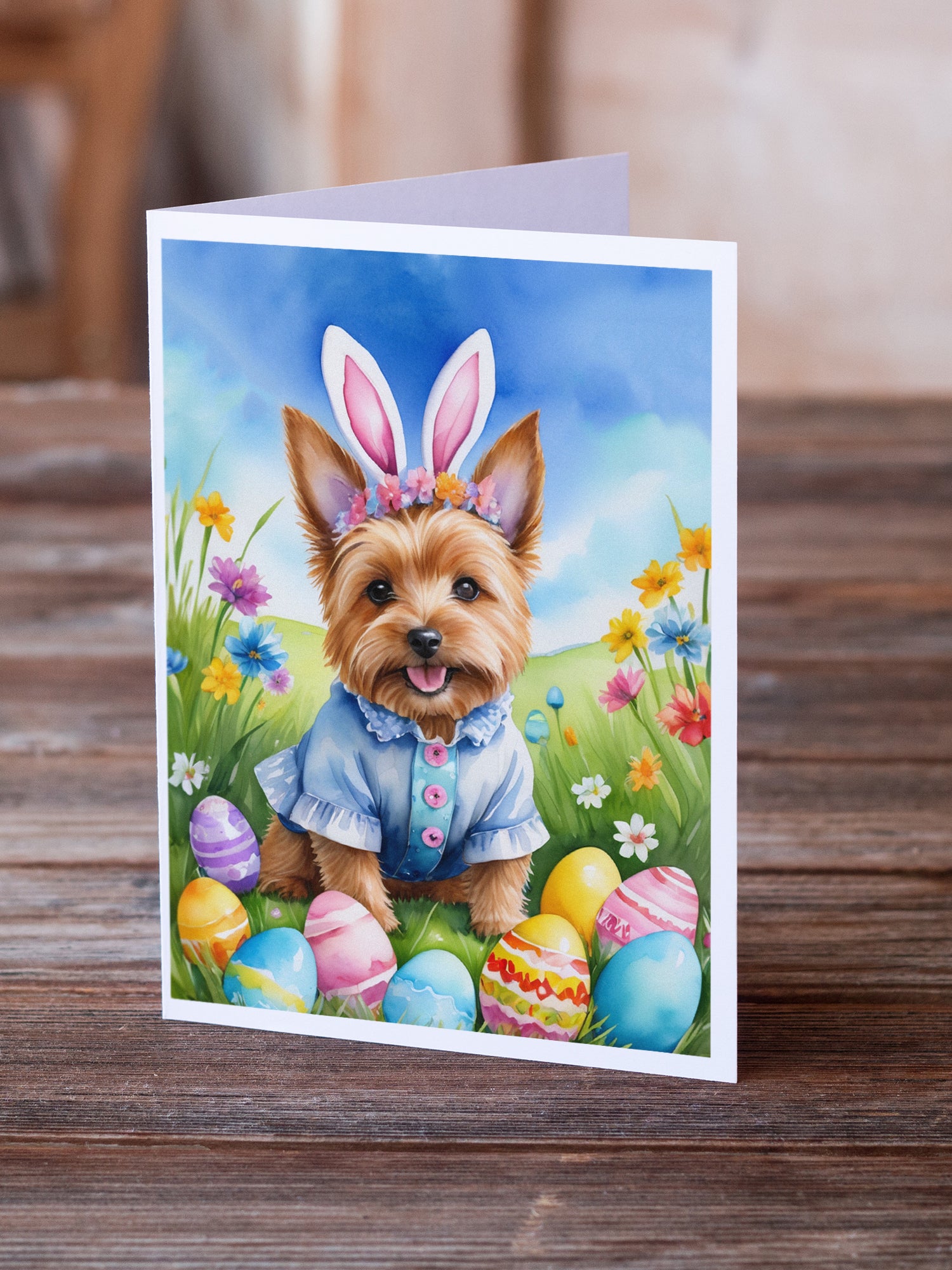 Norwich Terrier Easter Egg Hunt Greeting Cards Pack of 8