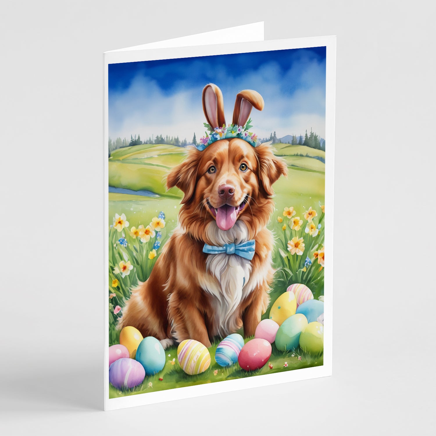 Buy this Nova Scotia Duck Tolling Retriever Easter Egg Hunt Greeting Cards Pack of 8