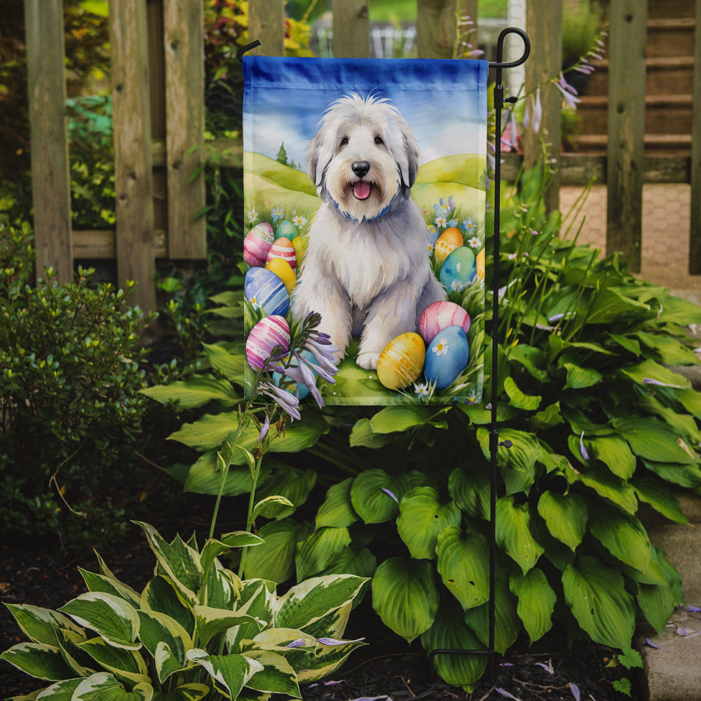 Caroline's Treasures Old English Sheepdog Easter Garden Flag - Easter Egg Hunt - Dog-Themed Spring Yard Decor