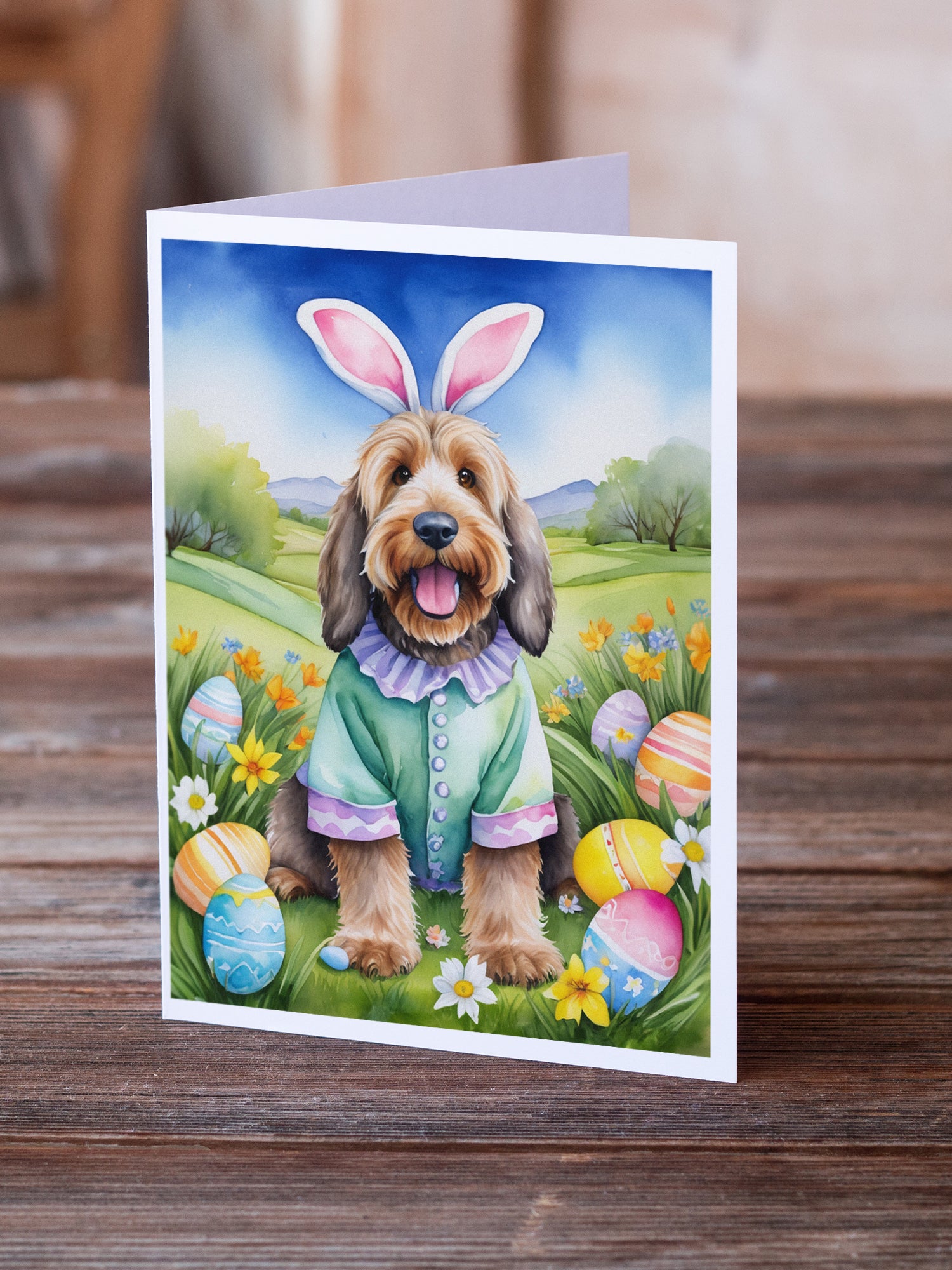 Otterhound Easter Egg Hunt Greeting Cards Pack of 8