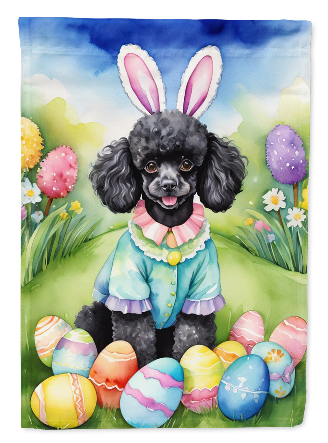 Buy this Black Poodle Easter Egg Hunt Garden Flag