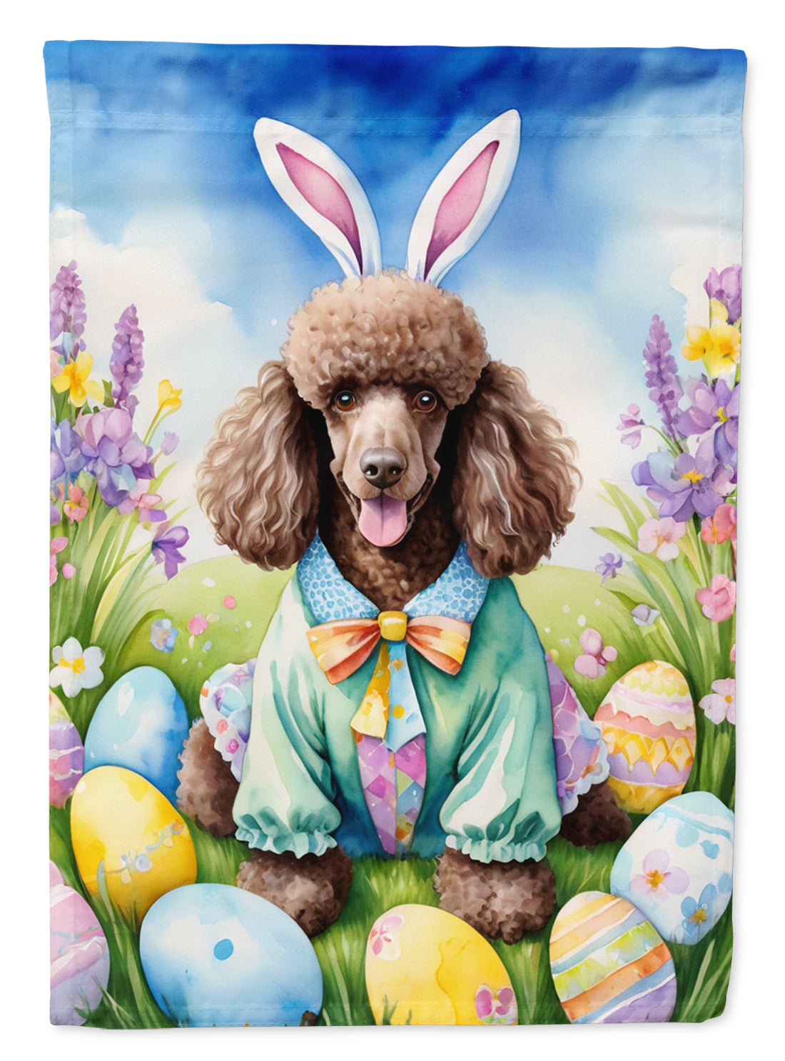 Buy this Chocolate Poodle Easter Egg Hunt House Flag
