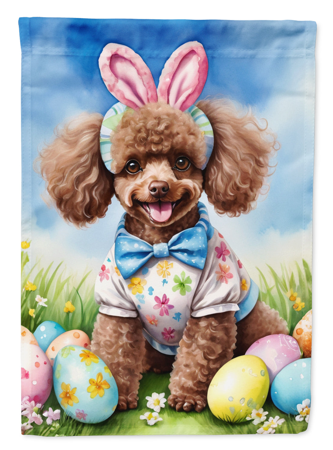 Buy this Chocolate Poodle Easter Egg Hunt House Flag