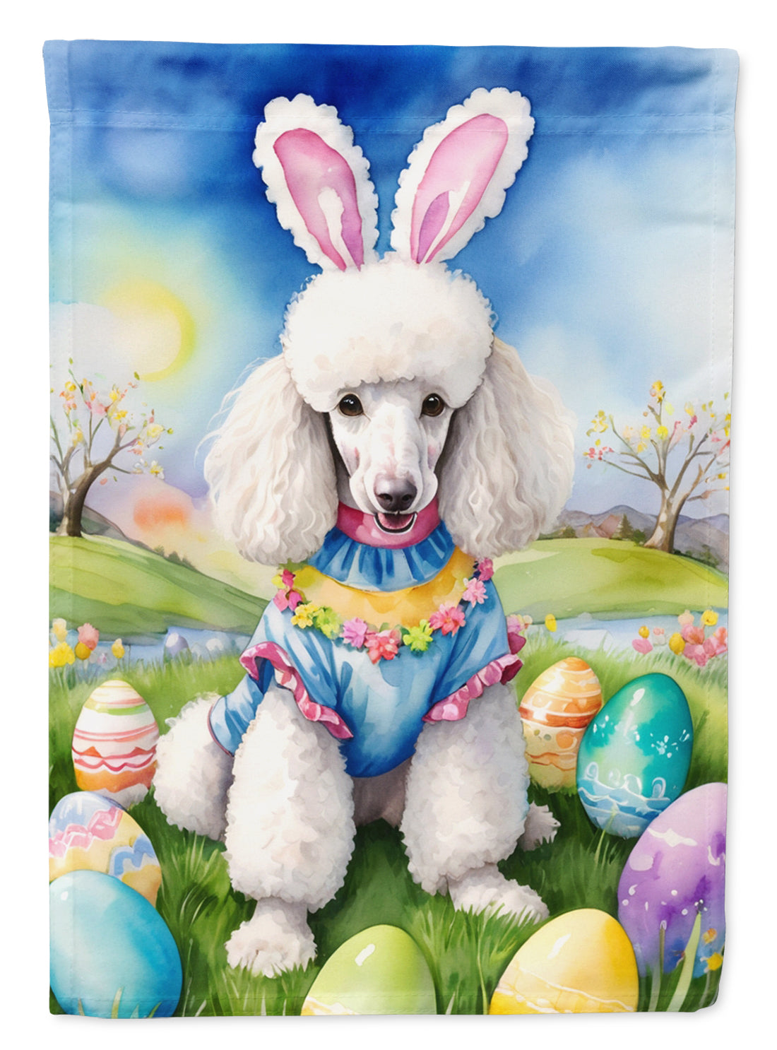 Buy this White Poodle Easter Egg Hunt House Flag