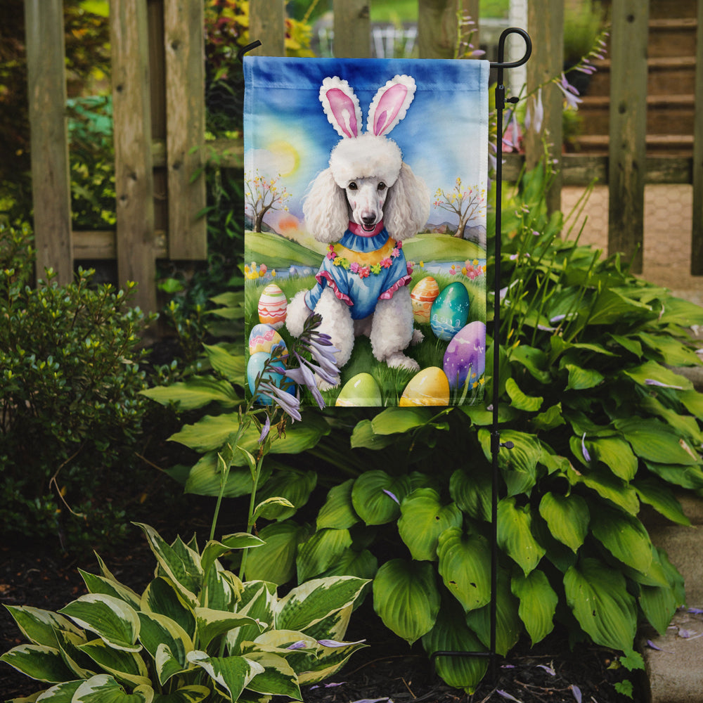 Buy this White Poodle Easter Egg Hunt Garden Flag