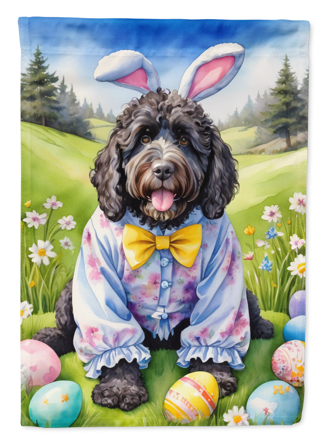 Buy this Portuguese Water Dog Easter Egg Hunt House Flag