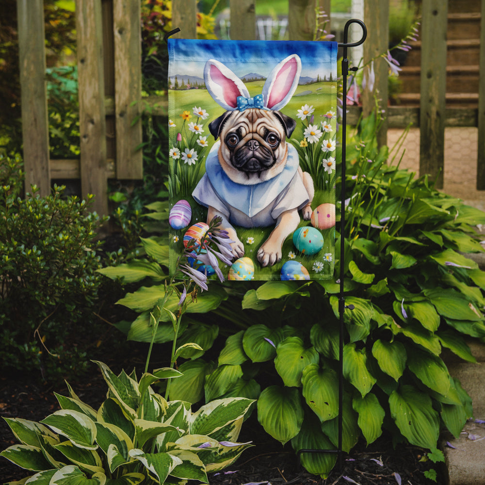 Pug Easter Egg Hunt Garden Flag