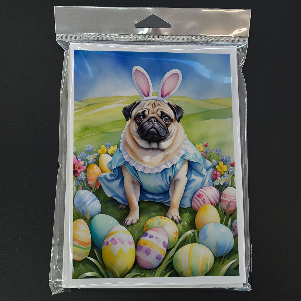 Pug Easter Egg Hunt Greeting Cards Pack of 8