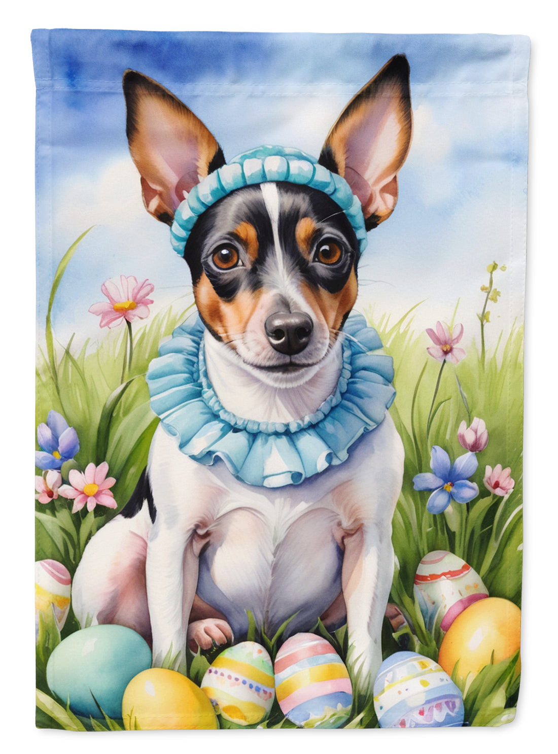 Buy this Rat Terrier Easter Egg Hunt Garden Flag