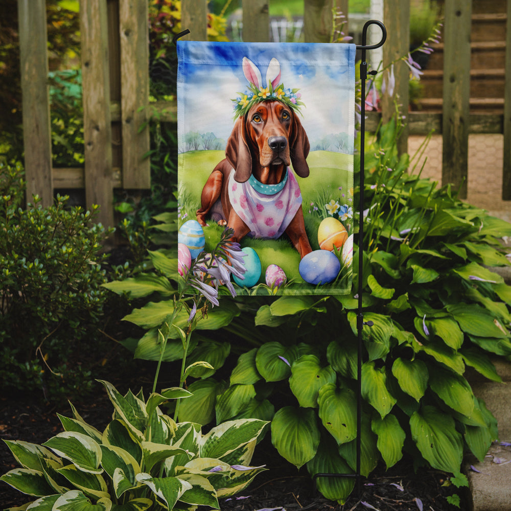 Redbone Coonhound Easter Egg Hunt Garden Flag