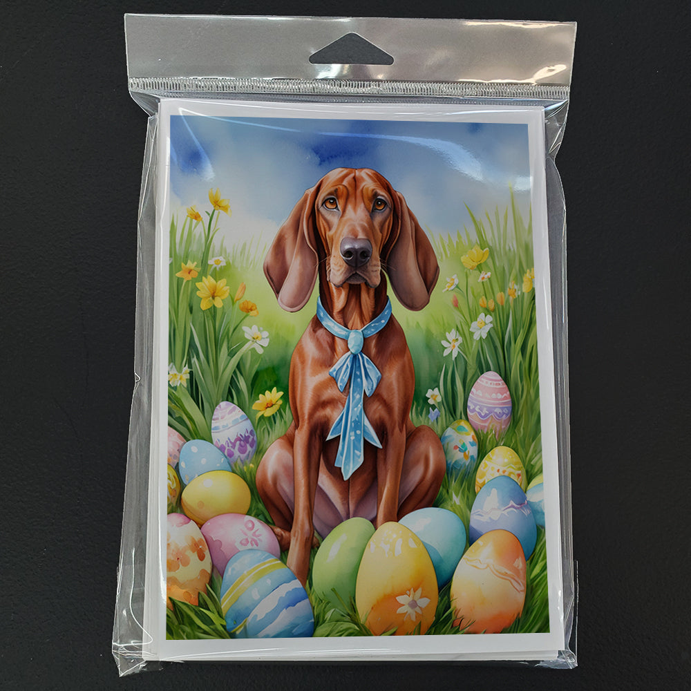 Redbone Coonhound Easter Egg Hunt Greeting Cards Pack of 8