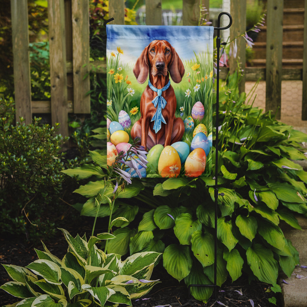 Redbone Coonhound Easter Egg Hunt Garden Flag