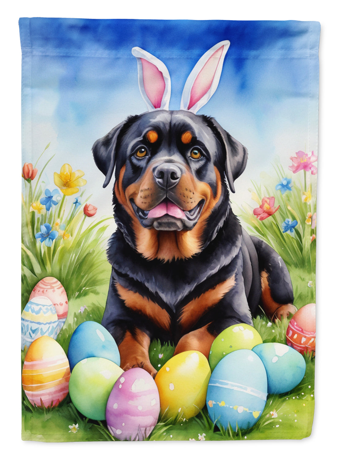 Buy this Rottweiler Easter Egg Hunt Garden Flag