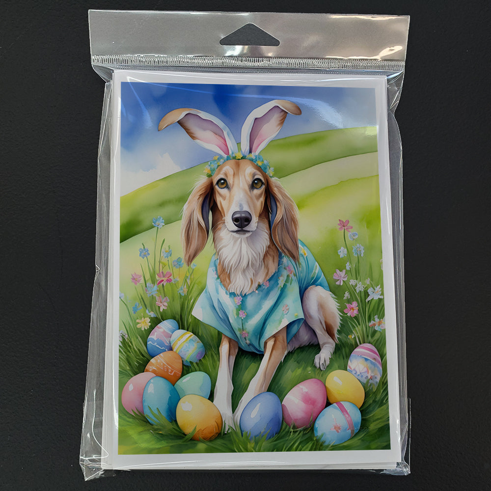 Saluki Easter Egg Hunt Greeting Cards Pack of 8