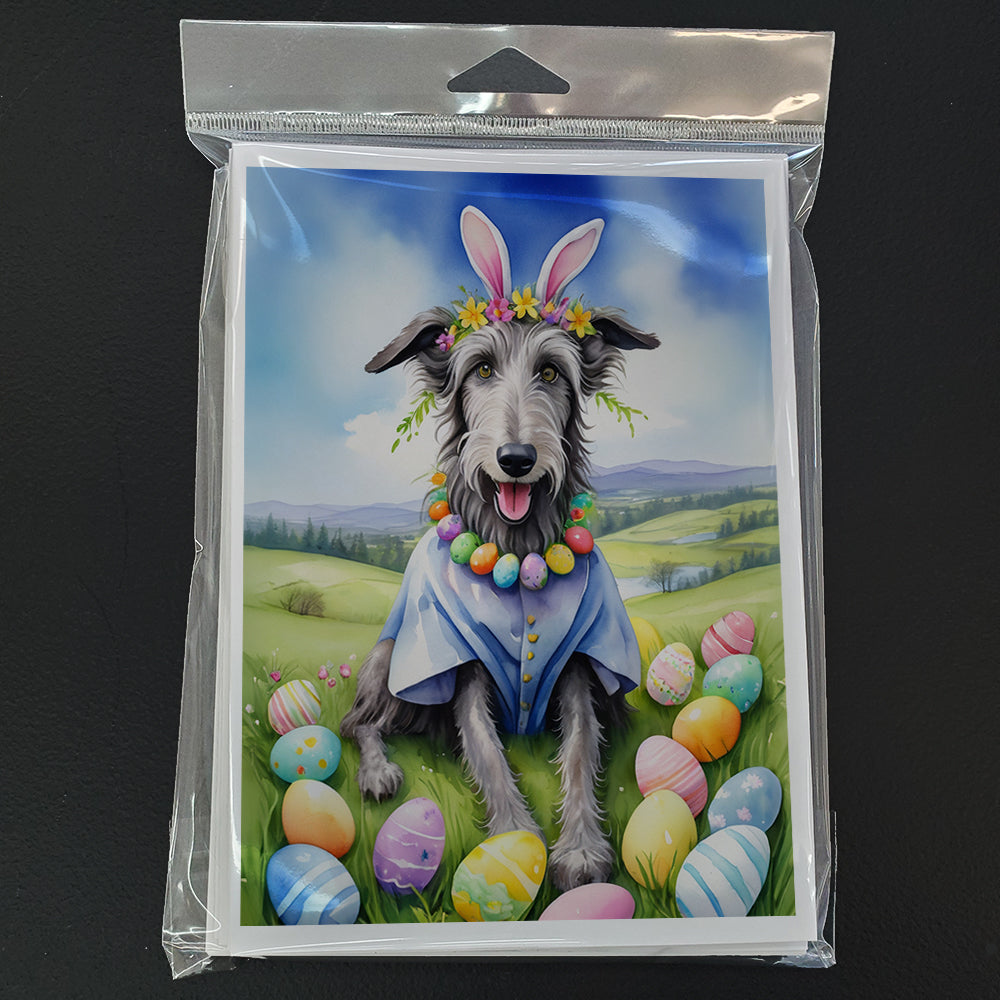 Scottish Deerhound Easter Egg Hunt Greeting Cards Pack of 8