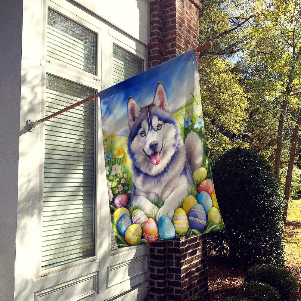 Caroline's Treasures Siberian Husky Easter Egg Hunt House Flag