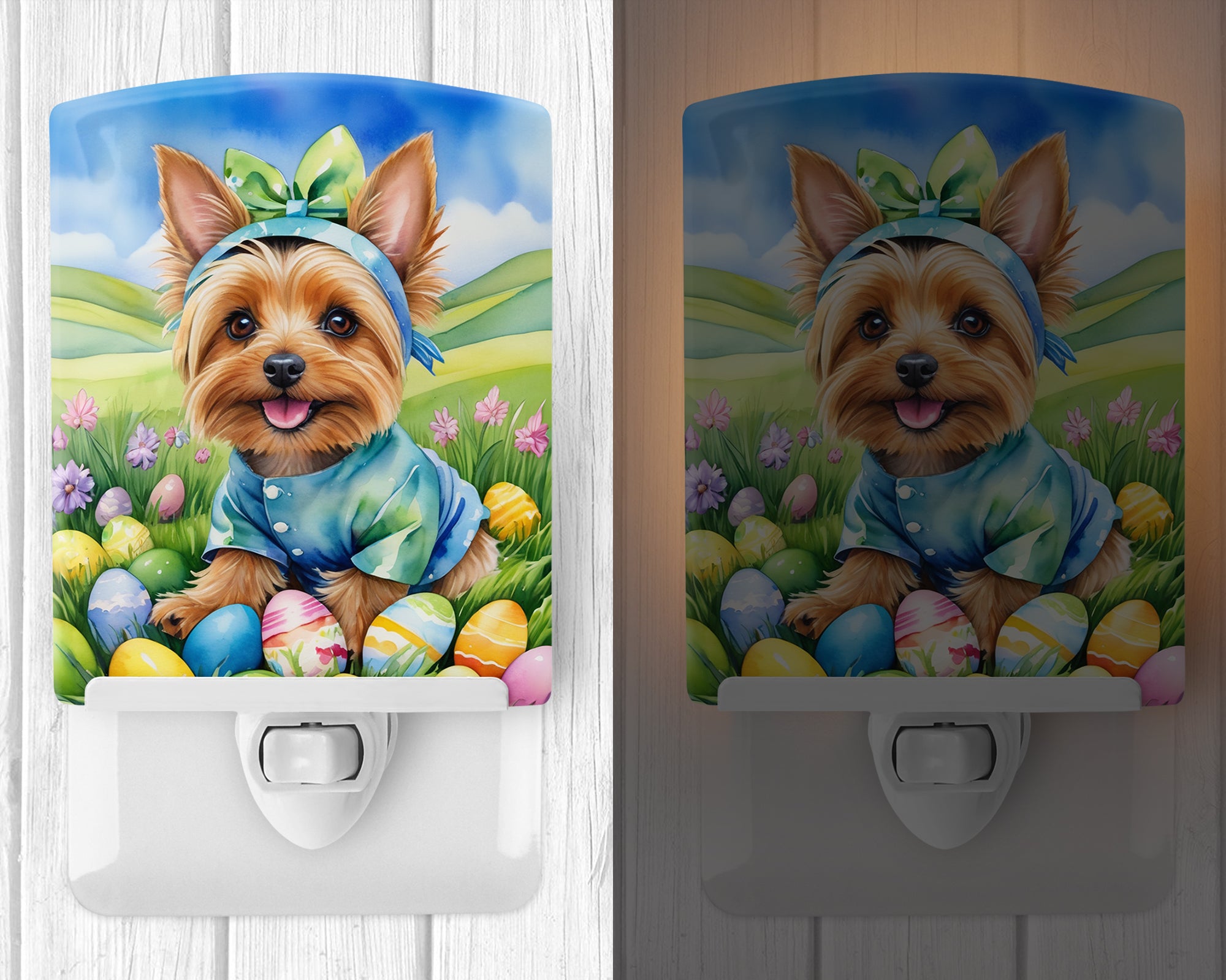 Buy this Silky Terrier Easter Egg Hunt Ceramic Night Light