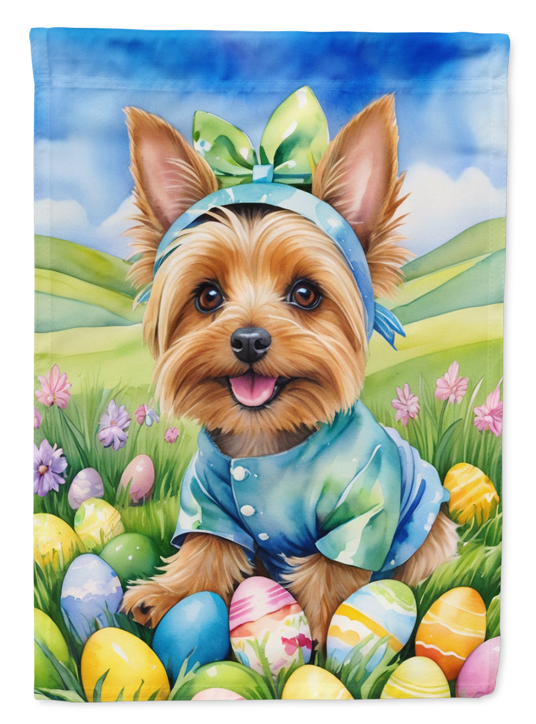 Buy this Silky Terrier Easter Egg Hunt Garden Flag