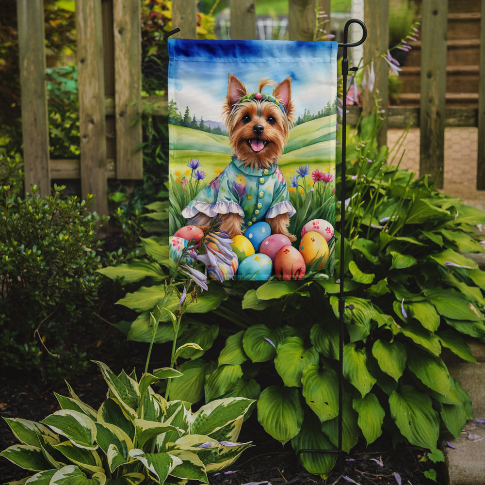 Silky Terrier Easter Egg Hunt Garden Flag