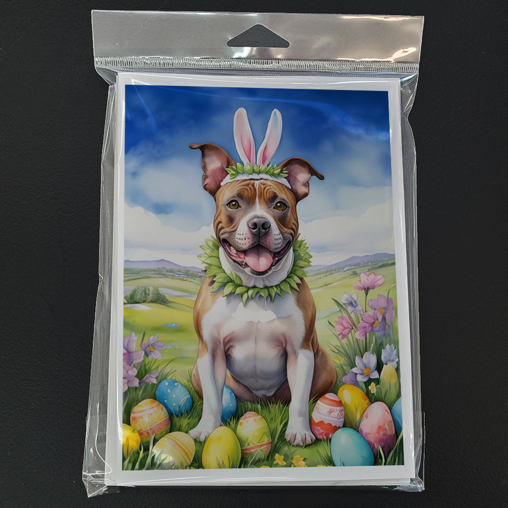 Staffordshire Bull Terrier Easter Egg Hunt Greeting Cards Pack of 8