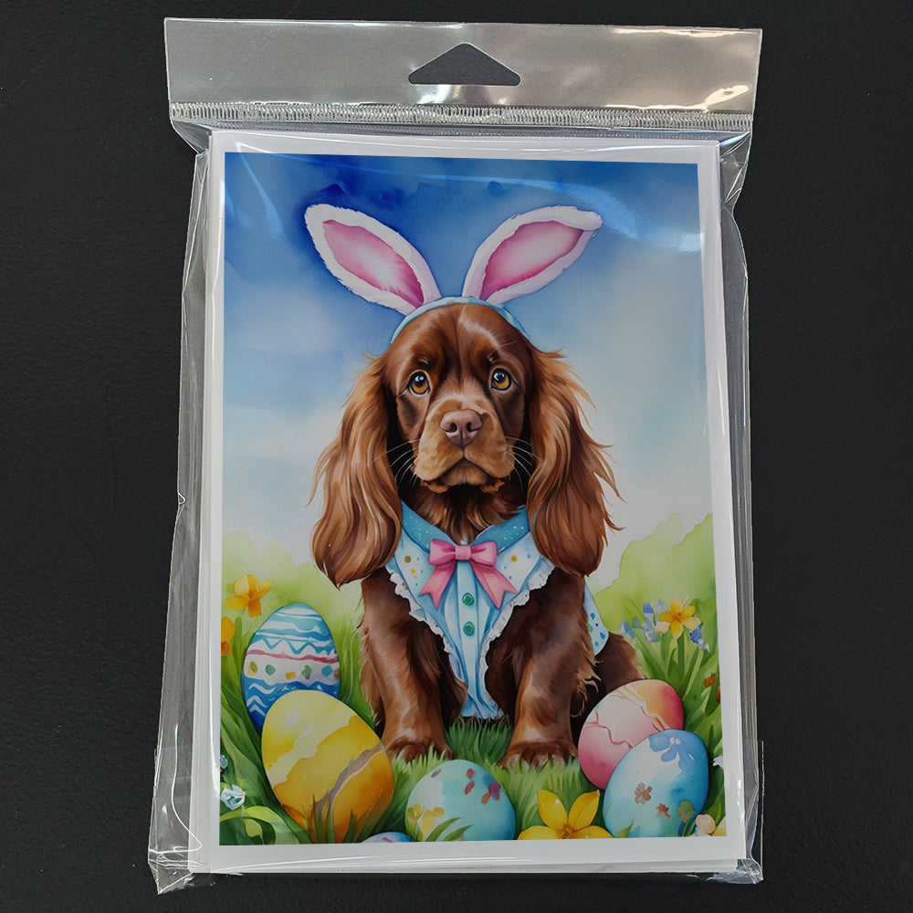 Sussex Spaniel Easter Egg Hunt Greeting Cards Pack of 8