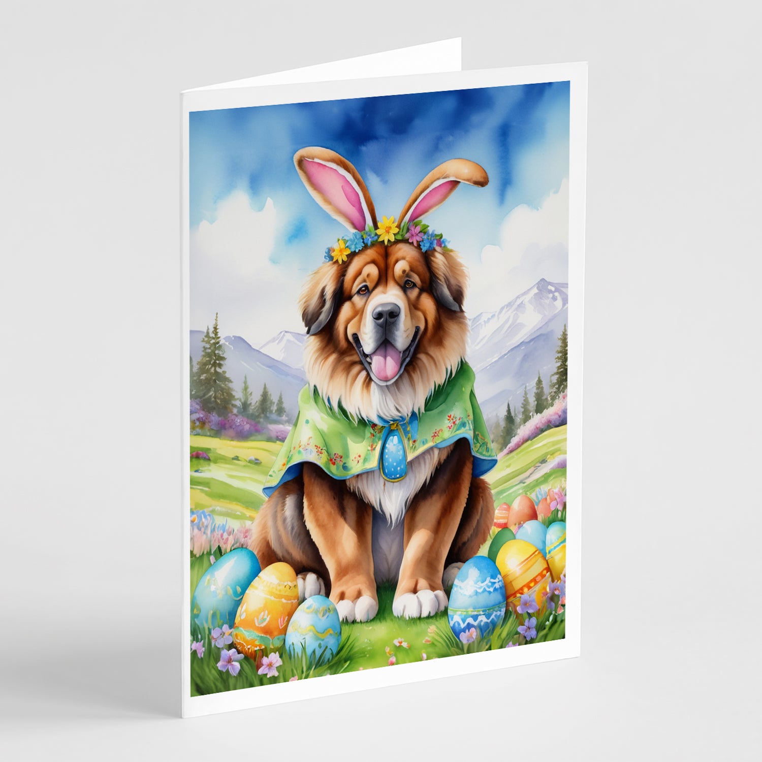 Buy this Tibetan Mastiff Easter Egg Hunt Greeting Cards Pack of 8