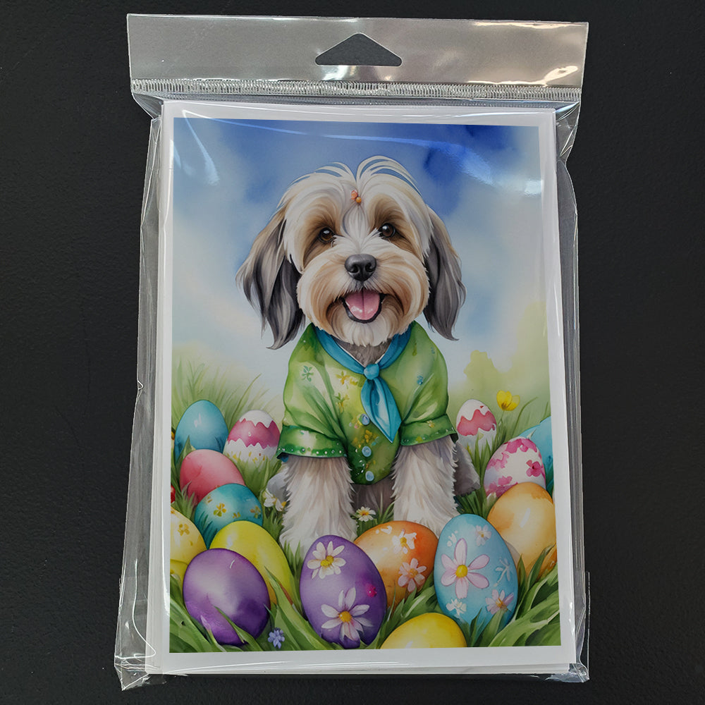 Tibetan Terrier Easter Egg Hunt Greeting Cards Pack of 8