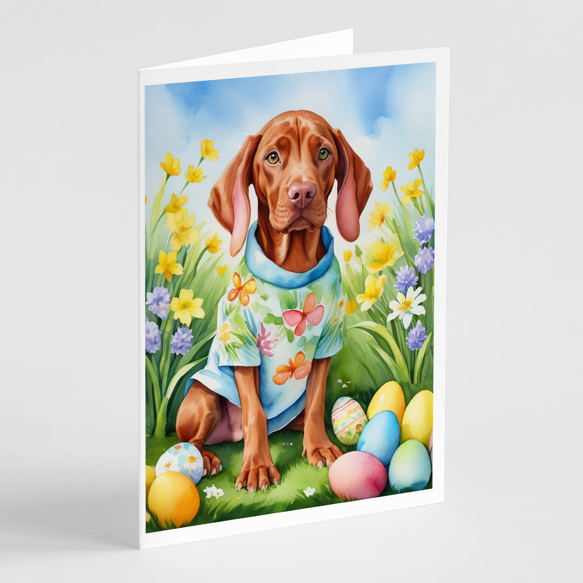 Buy this Vizsla Easter Egg Hunt Greeting Cards Pack of 8