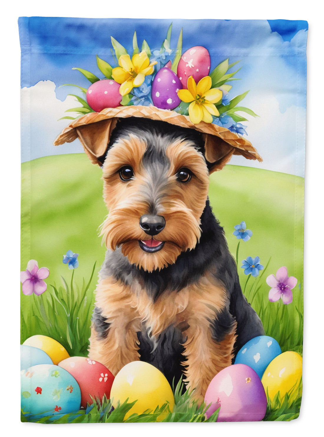 Buy this Welsh Terrier Easter Egg Hunt House Flag