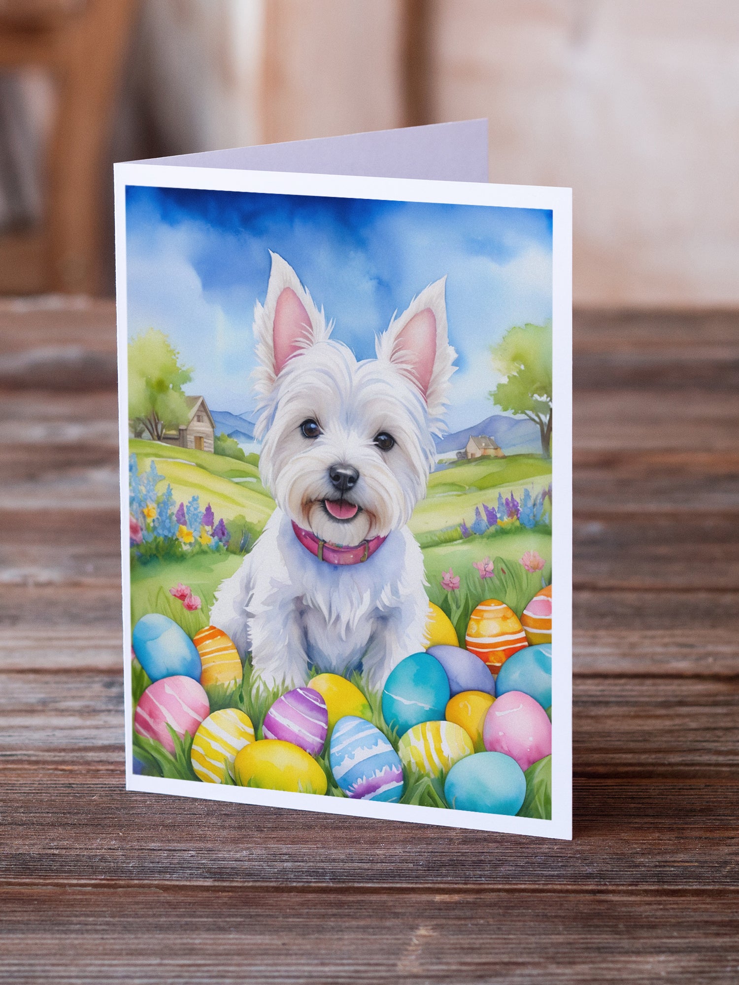Westie Easter Egg Hunt Greeting Cards Pack of 8