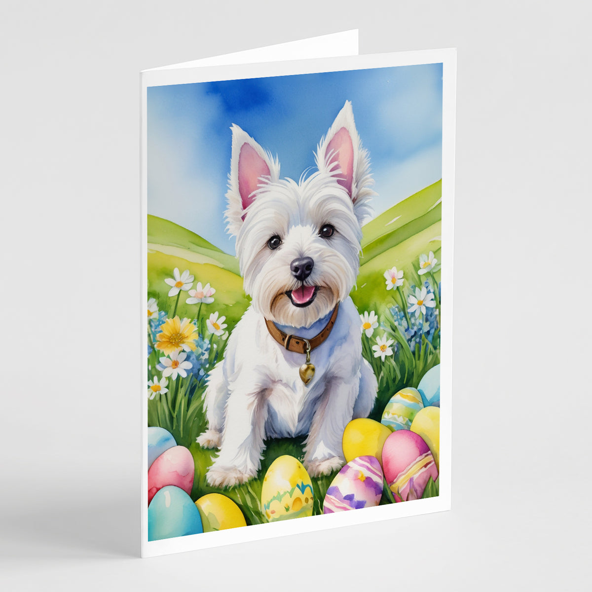 Buy this Westie Easter Egg Hunt Greeting Cards Pack of 8
