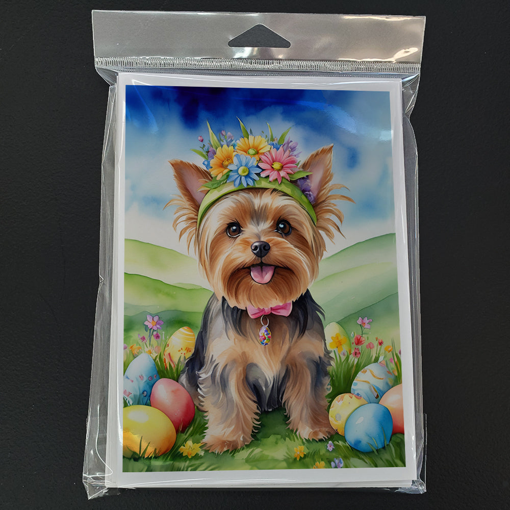 Yorkshire Terrier Easter Egg Hunt Greeting Cards Pack of 8