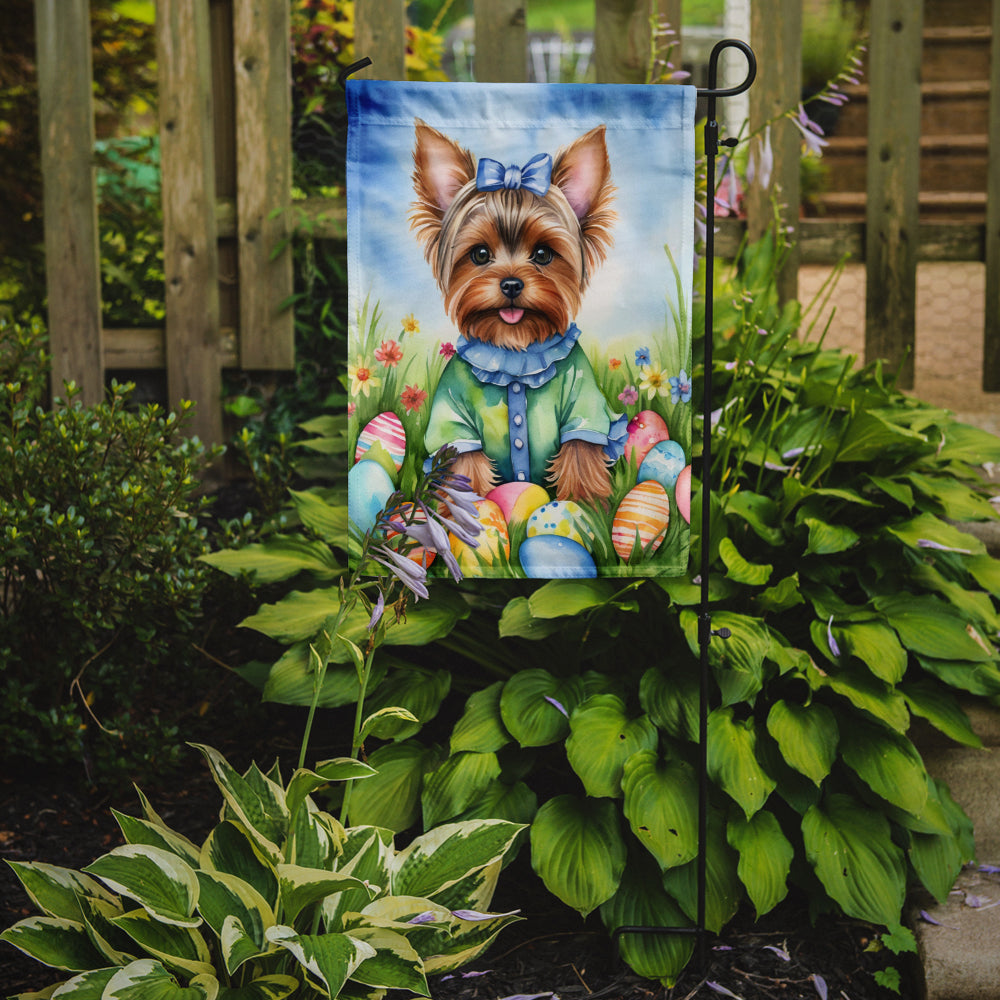 Yorkshire Terrier Easter Egg Hunt Garden Flag