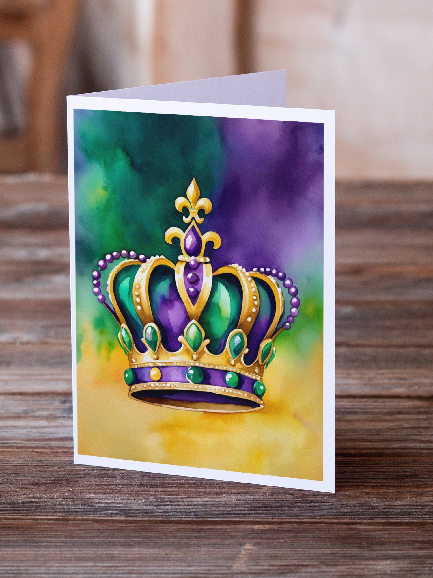 King's Mardi Gras Crown Greeting Cards Pack of 8