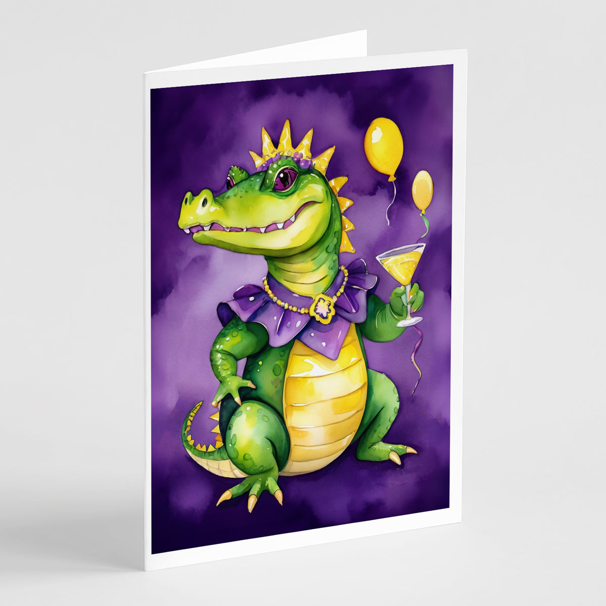 Buy this Alligator Mardi Gras Greeting Cards Pack of 8