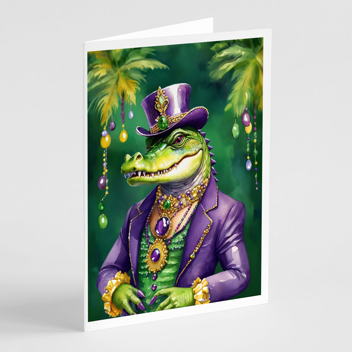 Buy this Alligator King of Mardi Gras Greeting Cards Pack of 8