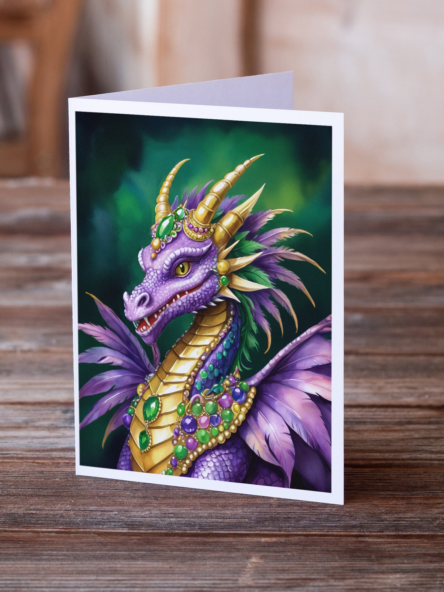 Buy this Dragon King of Mardi Gras Greeting Cards Pack of 8
