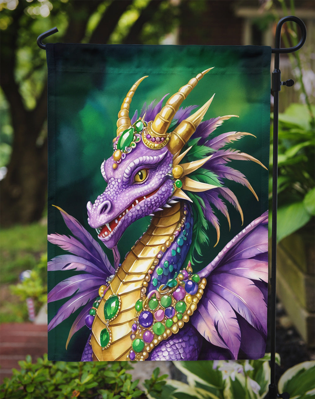 Dragon King of Mardi Gras Garden Flag