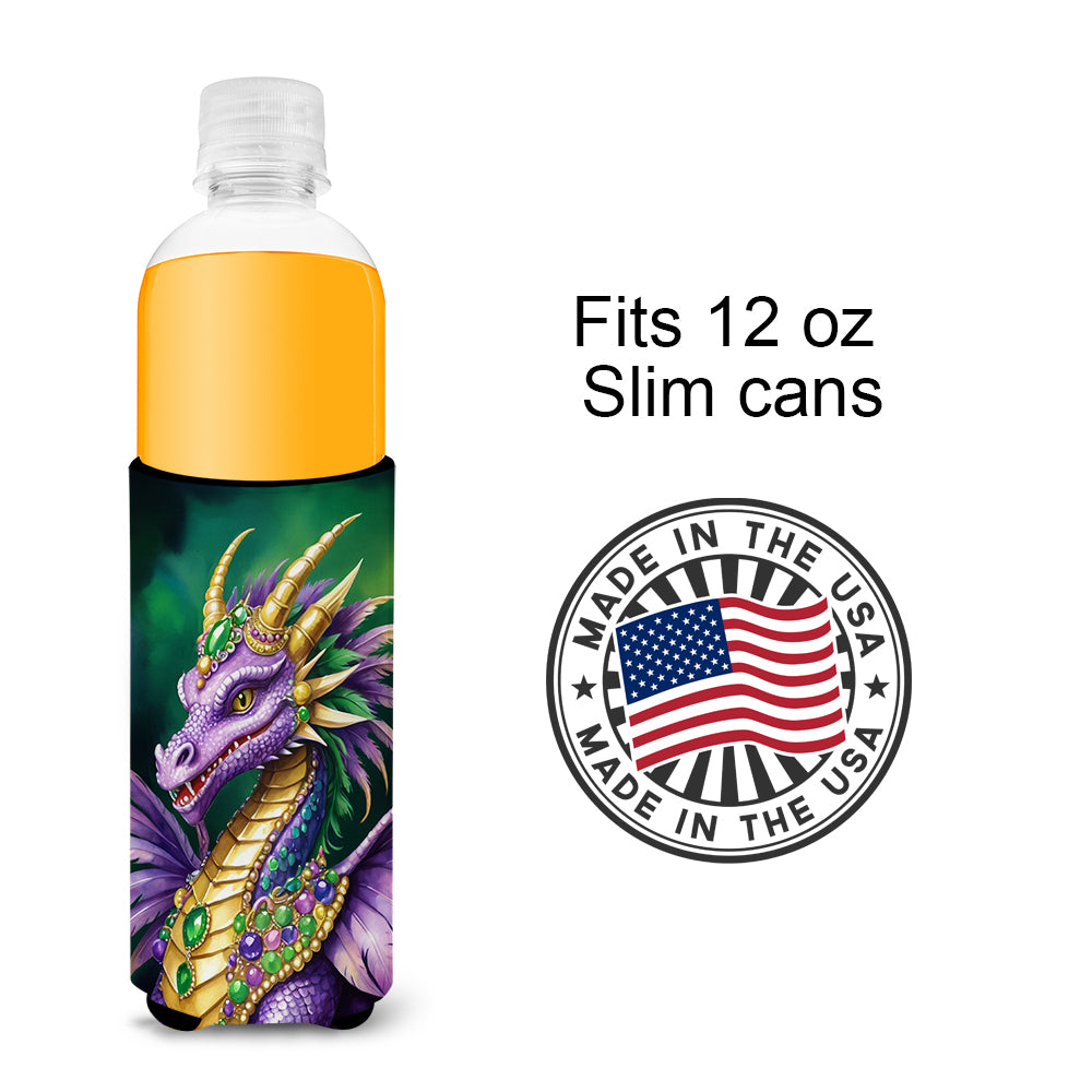 Dragon King of Mardi Gras Hugger for Ultra Slim Cans