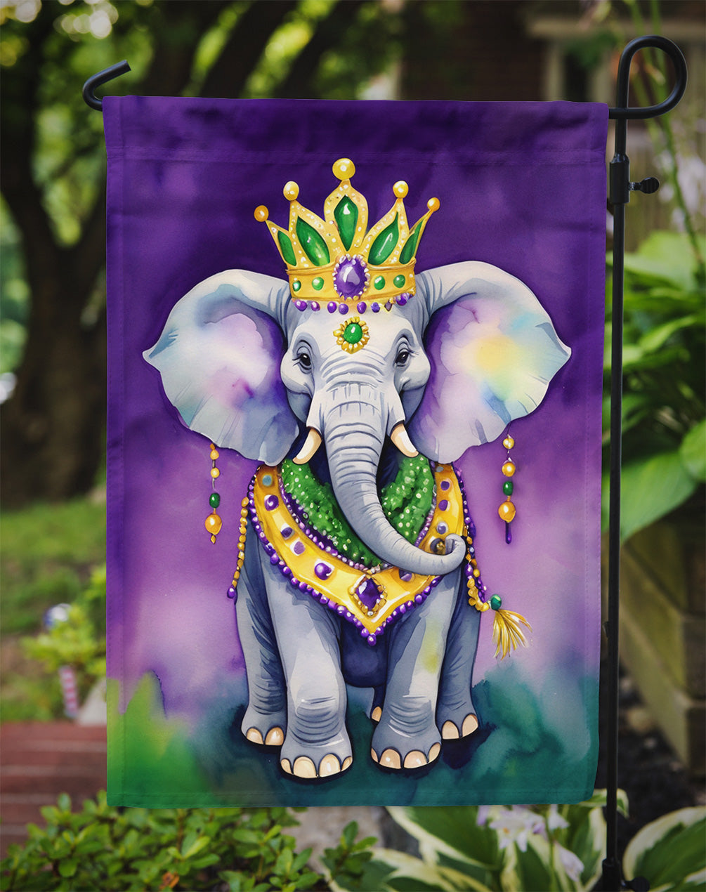 Elephant King of Mardi Gras Garden Flag