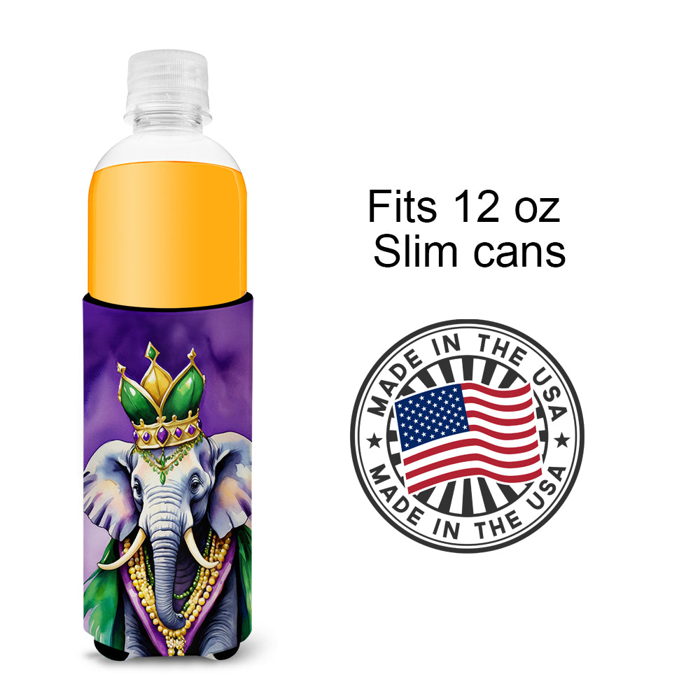 Elephant King of Mardi Gras Hugger for Ultra Slim Cans