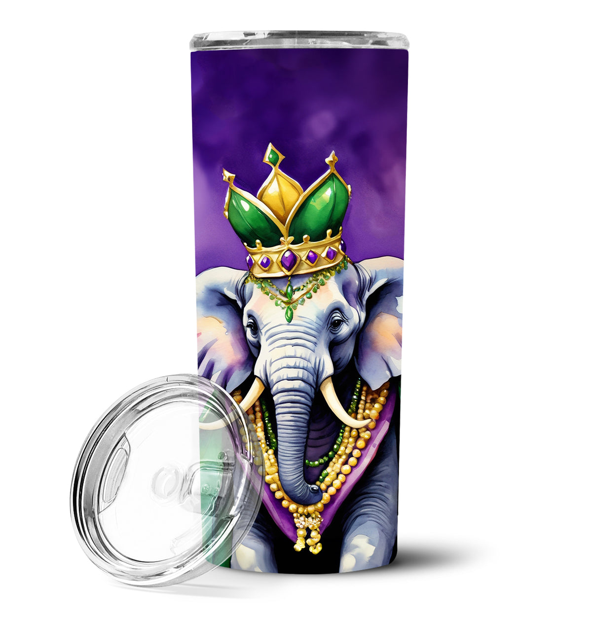 Buy this Elephant King of Mardi Gras Stainless Steel Skinny Tumbler