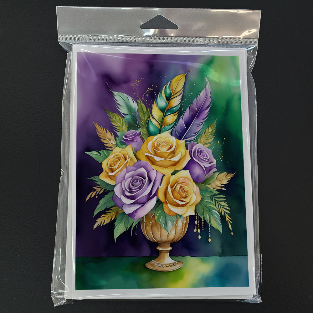 Flowers Mardi Gras Greeting Cards Pack of 8
