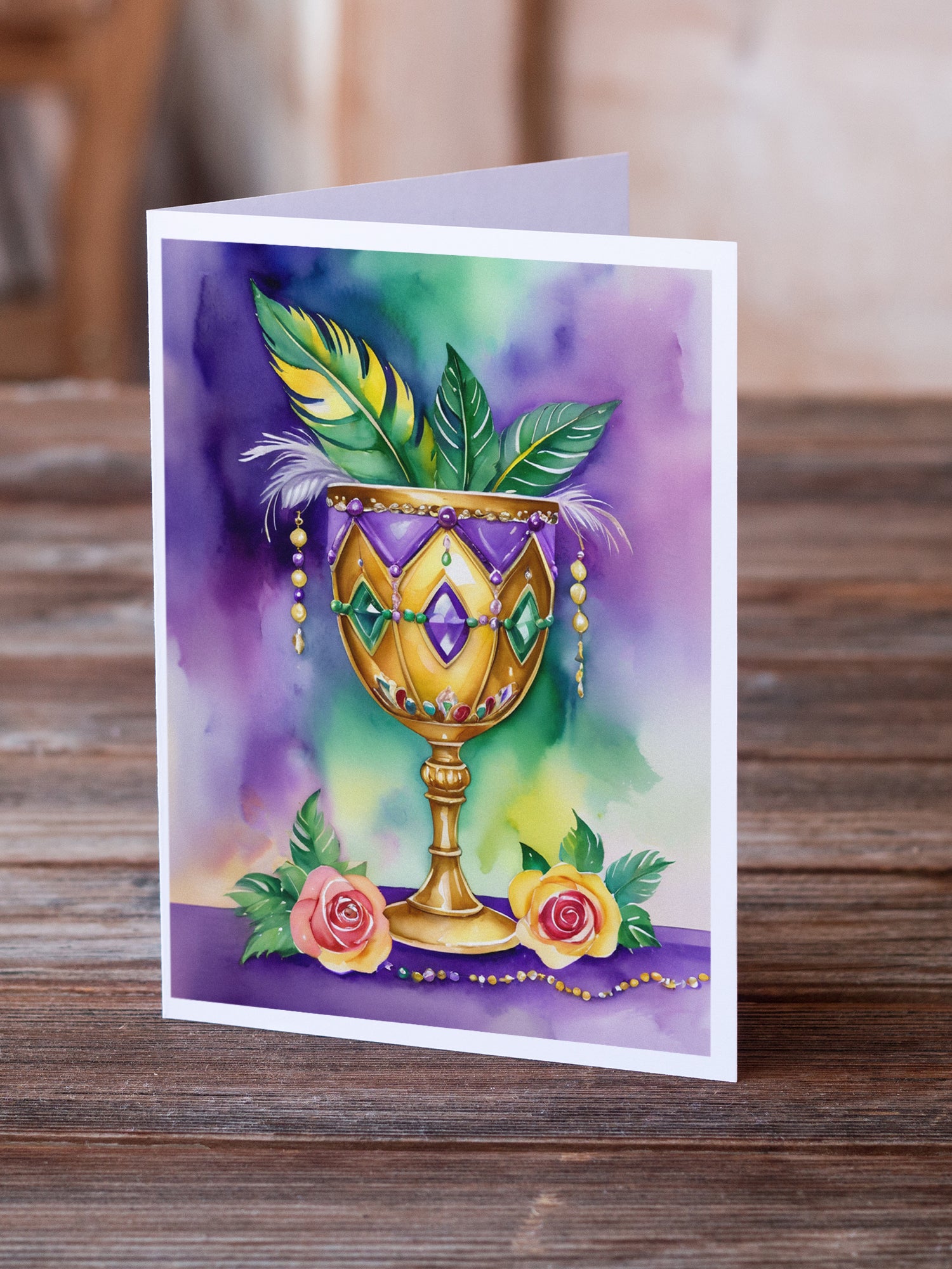 Goblet Mardi Gras Greeting Cards Pack of 8