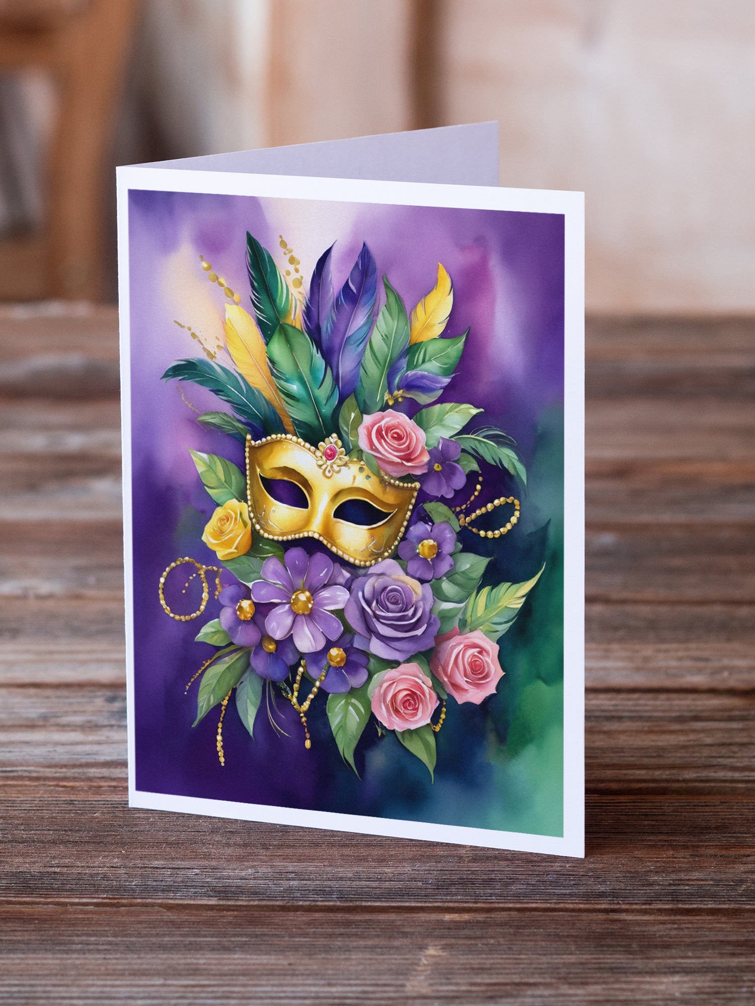 Mask Mardi Gras Greeting Cards Pack of 8