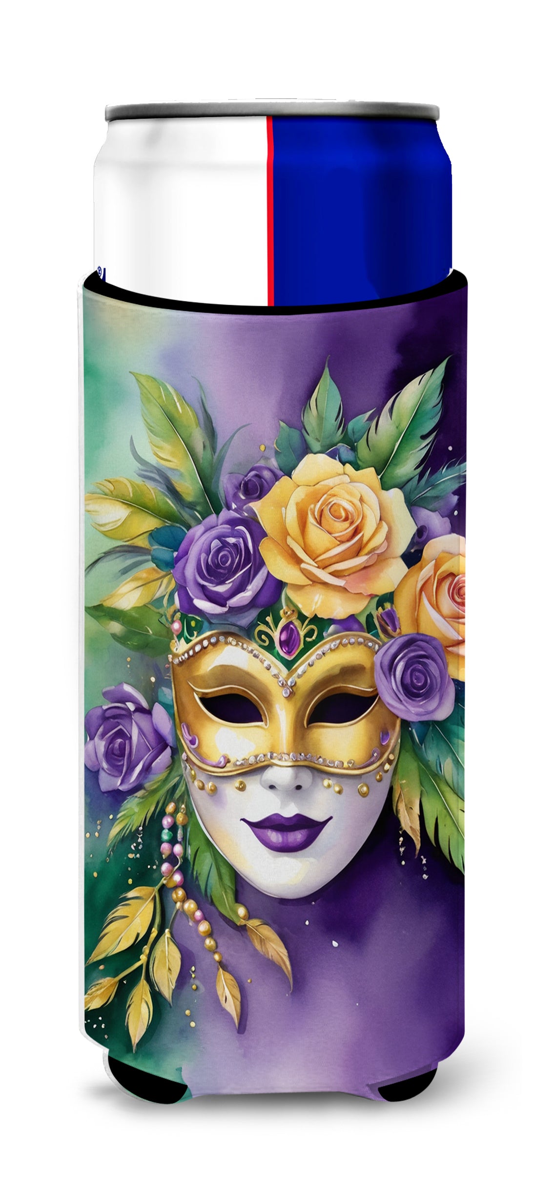 Buy this Mask Mardi Gras Hugger for Ultra Slim Cans
