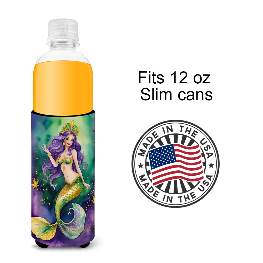 Mermaid Mardi Gras Hugger for Ultra Slim Cans
