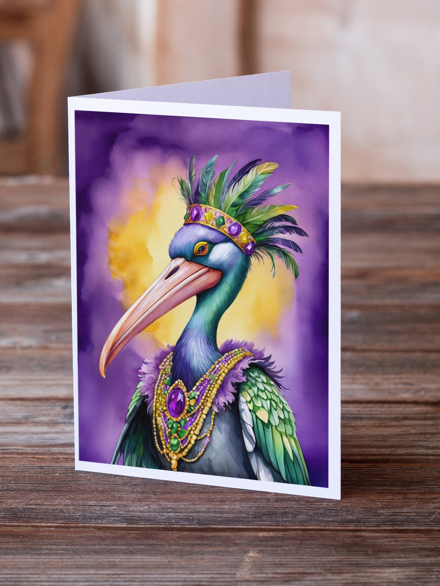Pelican Mardi Gras Greeting Cards Pack of 8