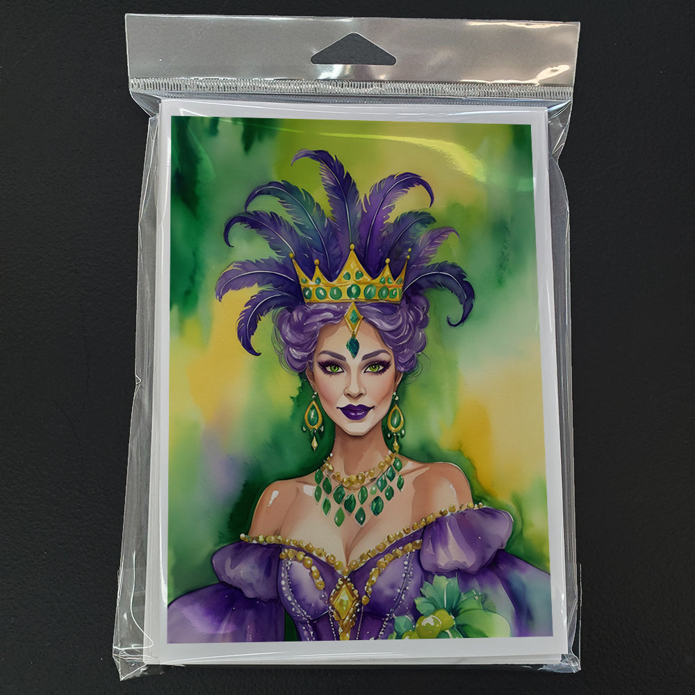 Queen of Mardi Gras Greeting Cards Pack of 8