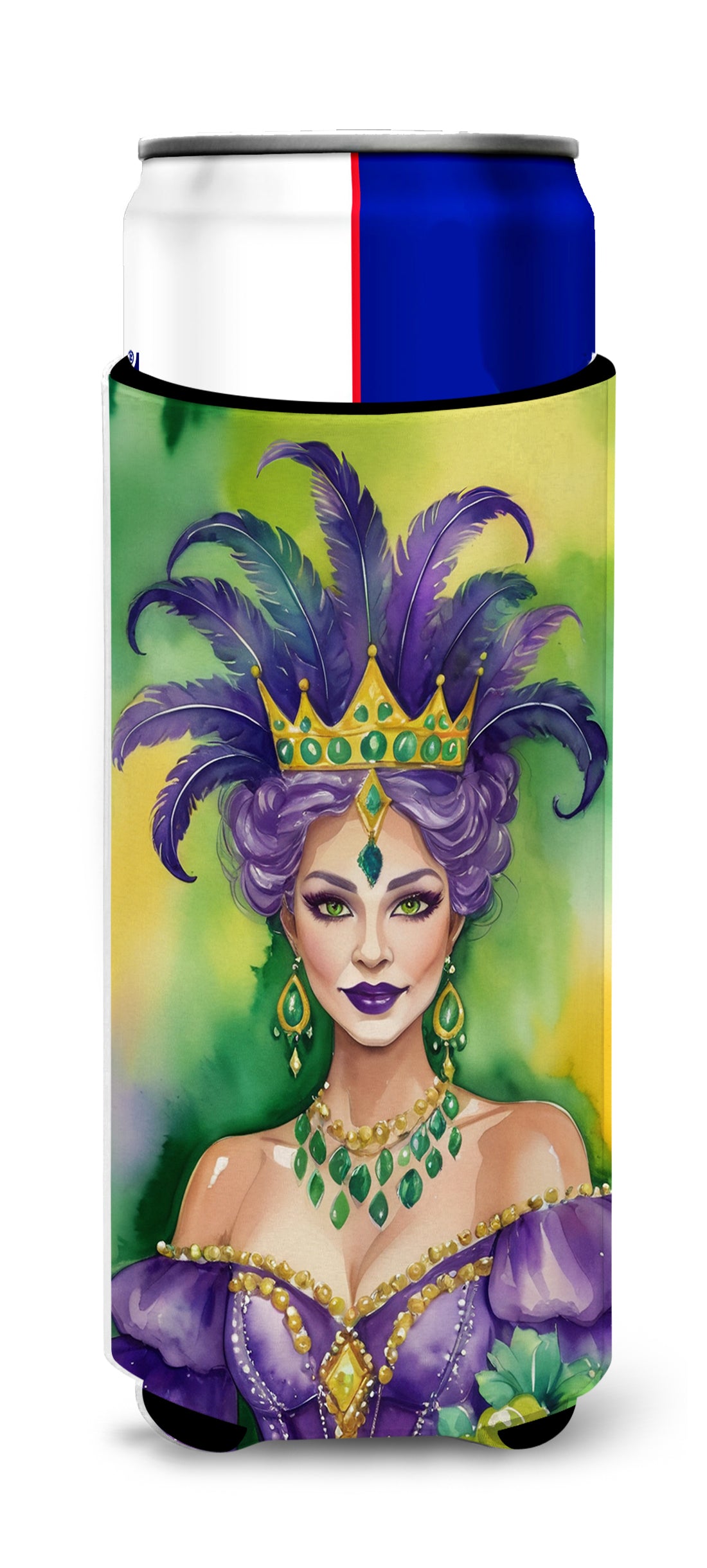 Buy this Queen of Mardi Gras Hugger for Ultra Slim Cans